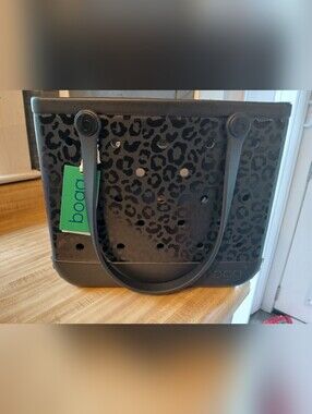Bogg Bag NWT Black On Black Leopard Medium Size Tote